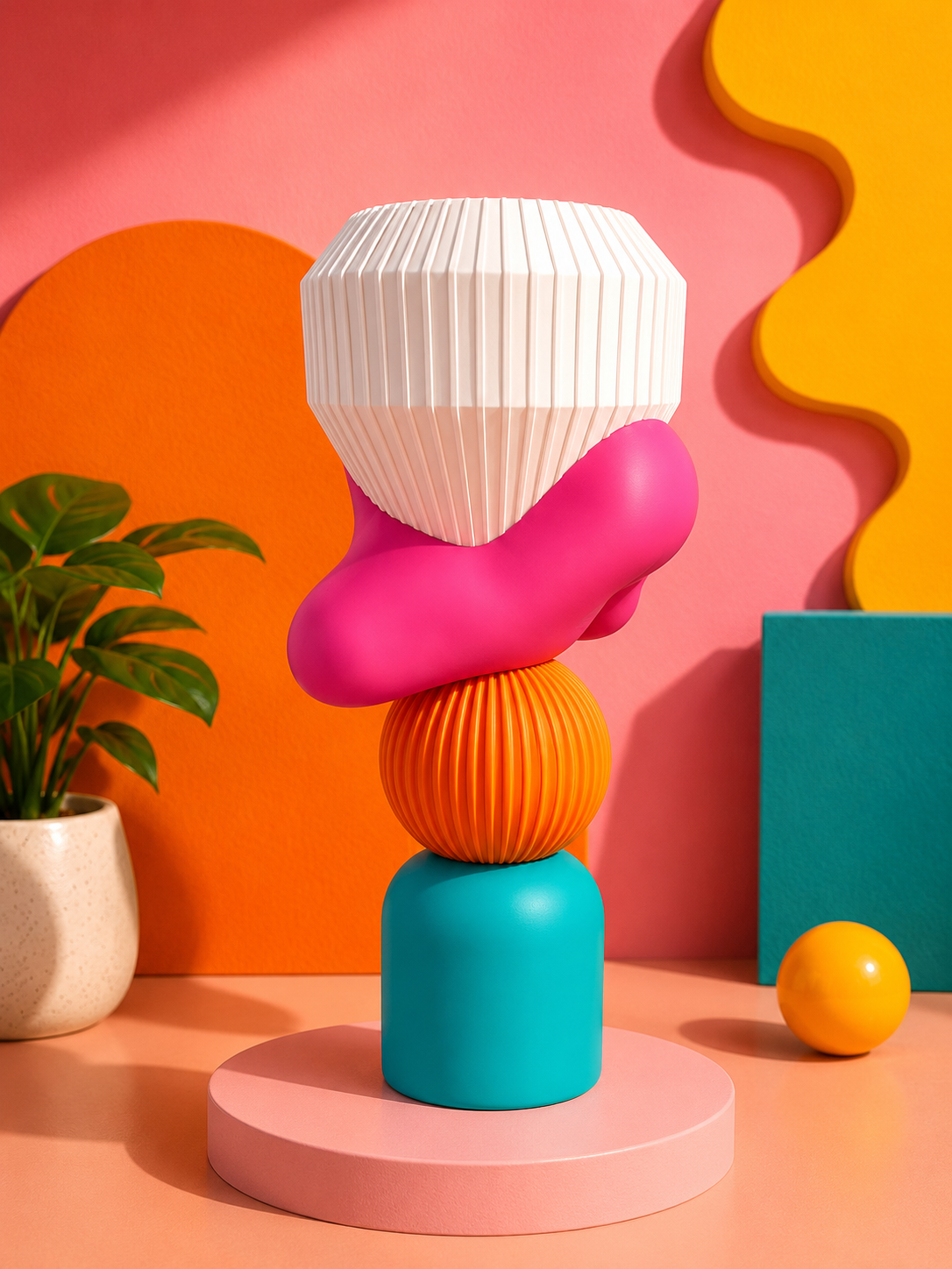 dopamine lamp  blob house blob table dopamine maximalist color block whimsical colorful home decor vases lamps tables lamp 